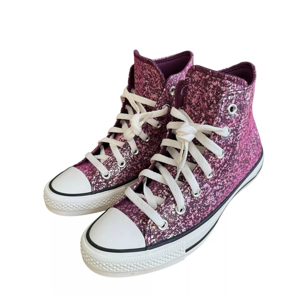 CONVERSE Chuck Taylor All Star Glitter Women Size 11 Orchid Purple Abyss A11137C - Picture 8 of 9
